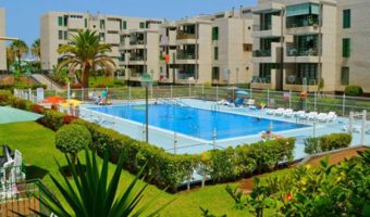 Tenerife workers apartment pool area